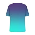thumbnail image 4 of Hvot&aat Women's Summer Fashion Seashell Edge V Neck T-Shirts Petal Short Sleeve Gradient Tops Casual Vacation Outfits, 4 of 4