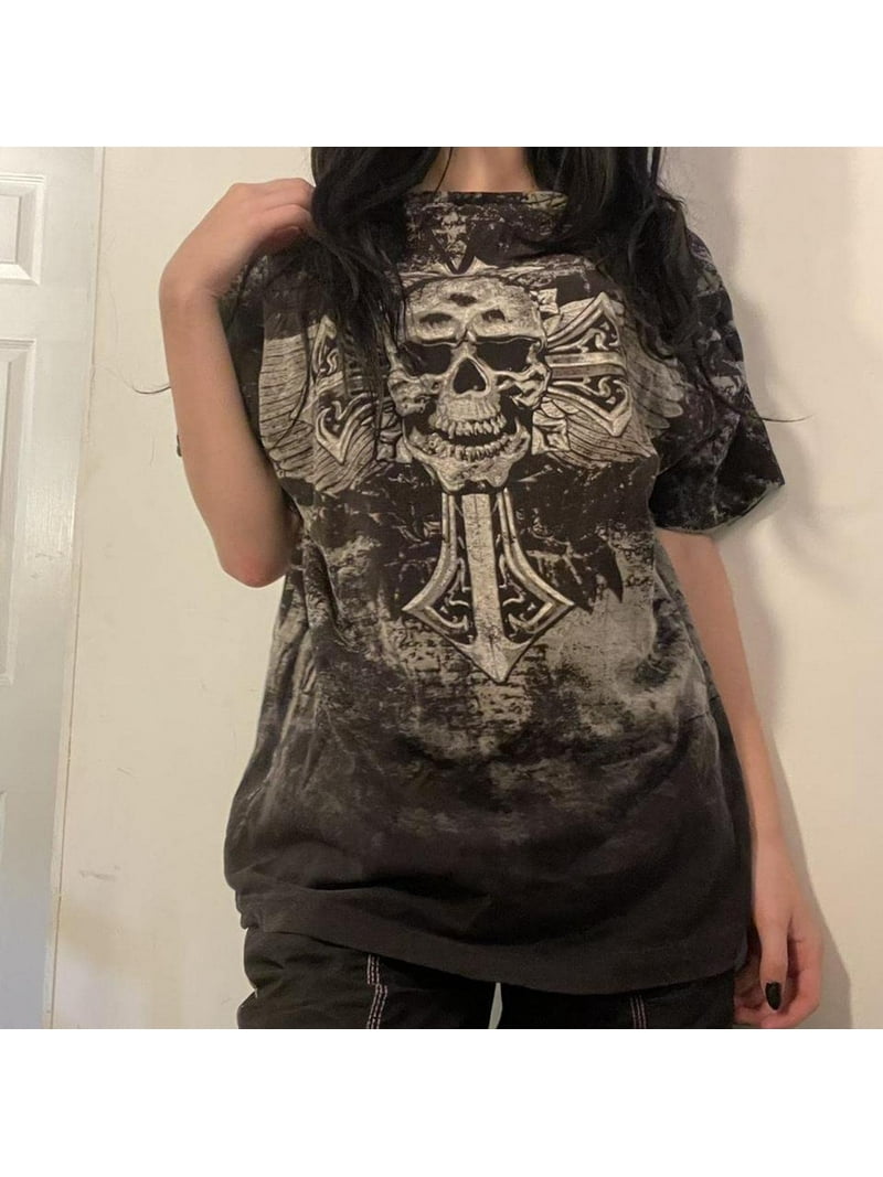 トップス Y2K fairy grunge scull border T-shirt Y2K fairy grunge scull border T-shirt