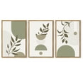 thumbnail image 5 of Drsoum Green Botanical Boho Wall Art 16x24in3pcs Natural Framed Modern Boho Decor Abstract Geometry Lines Prints, 5 of 6