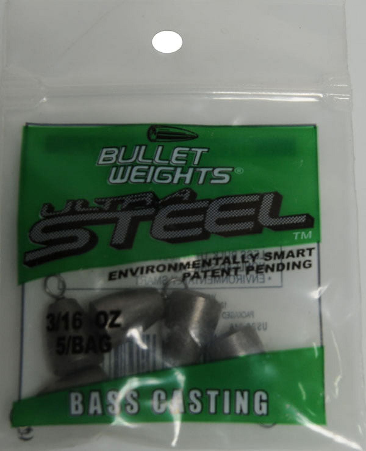Bullet Weights® USSS316-24 Ultra Steel™ Bass Casting Size 3/16 oz Fishing Weight