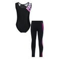 thumbnail image 2 of YONGHS Kids Girls Athletic Gymnastic Outfit Leotard with Leggings Set 6-14, 2 of 7