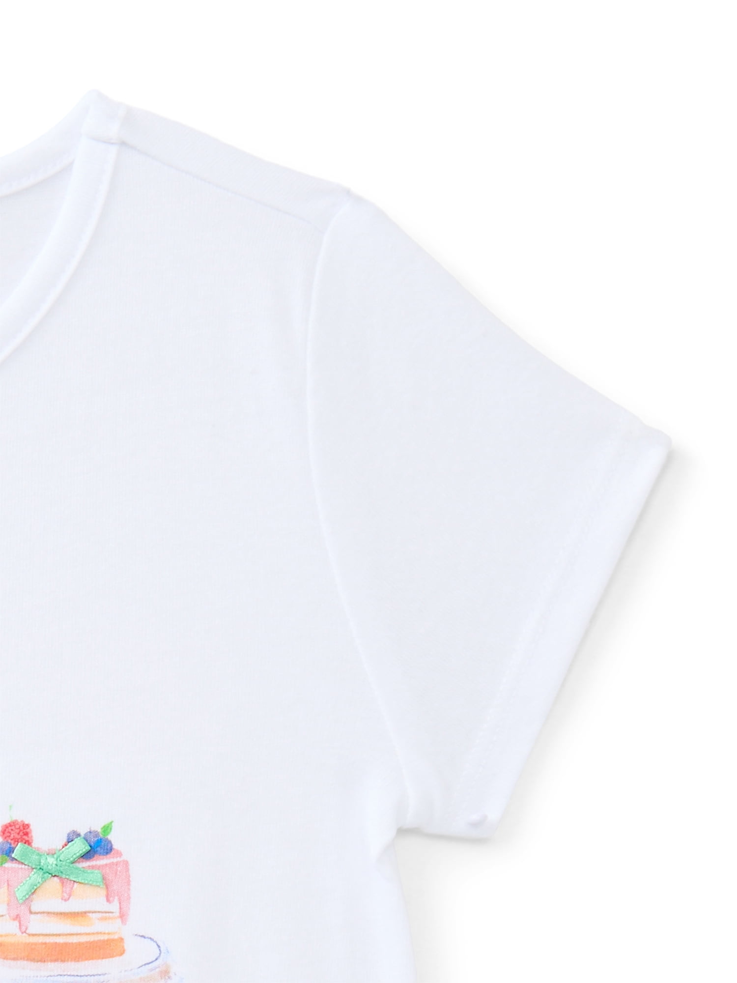 Wonder Nation Girls Embellished Graphic Tee with Short Sleeves, Sizes 4-18 & Plus