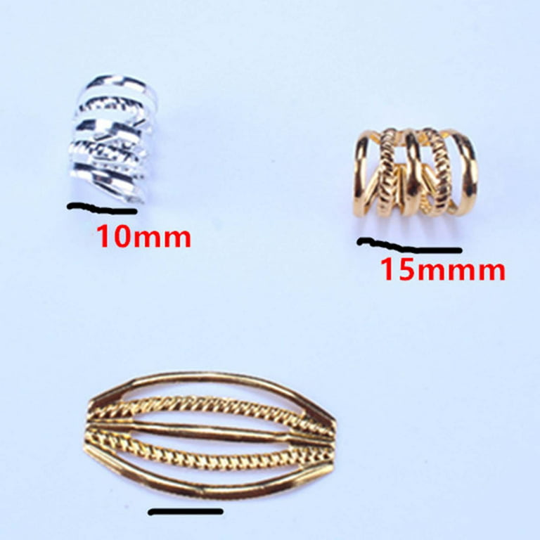 100 PCS Gold Dreadlock Beads Locs Accessories , Jewelry for Braids, Women  and Girls, Adjustable Cuffs Braiding Hair Rings Decoration