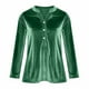 thumbnail image 5 of Top para mujer,Blusa tipo túnica de terciopelo con cuello en V para mujer, manga larga, botones delanteros, corte holgado, poliéster suave, ropa informal, sopatenor, 5 of 9