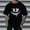 Black, variant on Men's Creepy Smile Crewneck T-Shirt Spooky Face Printed Novelty Halloween Clothes Short Sleeve Scary Tee Tops