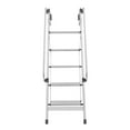 thumbnail image 6 of 5 Step Ladder with Adjustable Angle, 330 Lbs Capacity Aluminum Foldable Stepladder for Stairs & Uneven Ground, Lightweight Household Ladder for Home, Kitchen, Office, 6 of 14