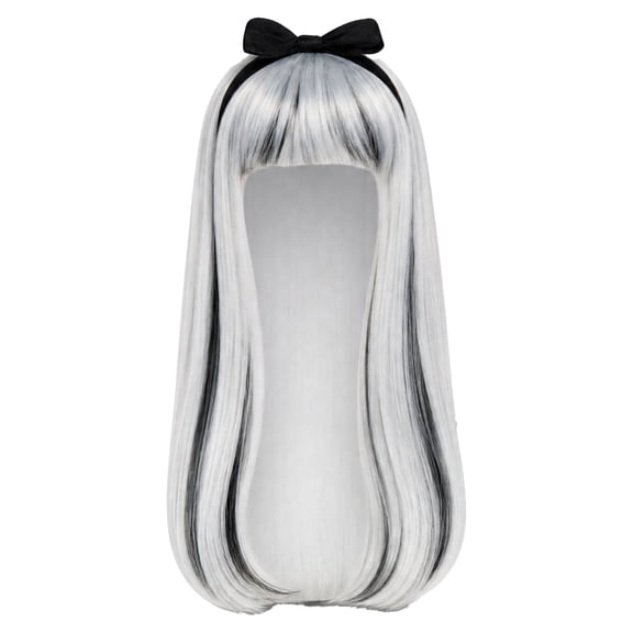 Gothic Wig Costume Accessory for Adults, Black and White, Halloween by Way To Celebrate
