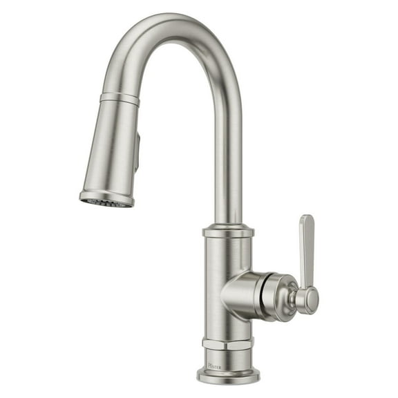 Pfister Gt572td Port Haven 1.8 GPM Single Hole Pull Down Bar Faucet - Stainless Steel