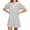 White, variant on Stripe Printing Women Short Sleeve V Neck Casual Mini Shirt Dresss