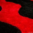 thumbnail image 6 of Allstar Red Shaggy Area Rug with 3D Black Wavy Design. Contemporary Formal Tween Hand Tufted (5' x 7'), 6 of 7
