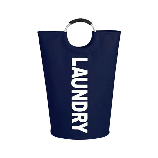 Fiudx Bolsa de Lavandería, Tela Plegable, Cesta de Aluminio con Aros, Gran Capacidad, Ideal Viajes y Dormitorio, Material Ecológico, Asa de Agarre Suave.