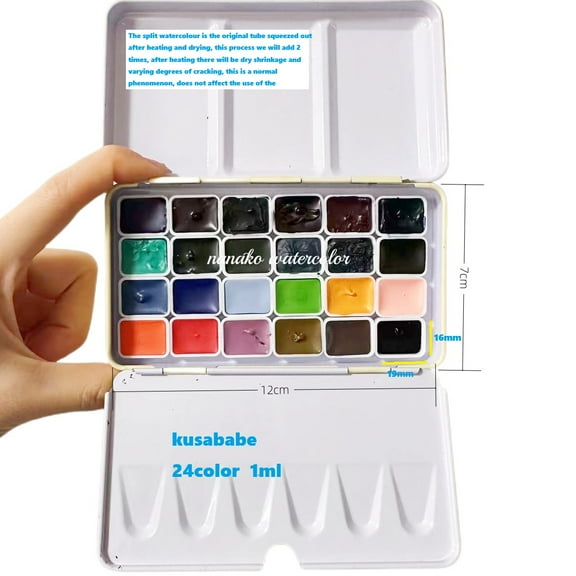 Kusakabe Transparent Watercolour Harmonia 24 Color Set Granulation colour Acuarela 1ml tin box