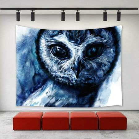 CADecor Night Owls Tapestry, Oil Painting Art Night Owl Head Closeup Print Wall Tapestry Home Decoration Wall Decor for Bedroom Living Room College Dorm 40x60
