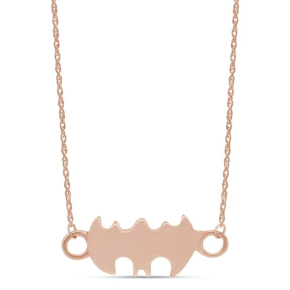 Tiny Batman Womens Pendant Necklace 14k Rose Gold Over 925 Sterling Silver
