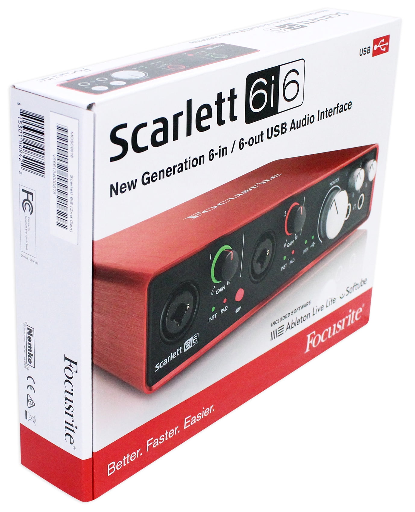 Focusrite SCARLETT 6I6 2ndGen 192kHz USB Audio Recording Interface