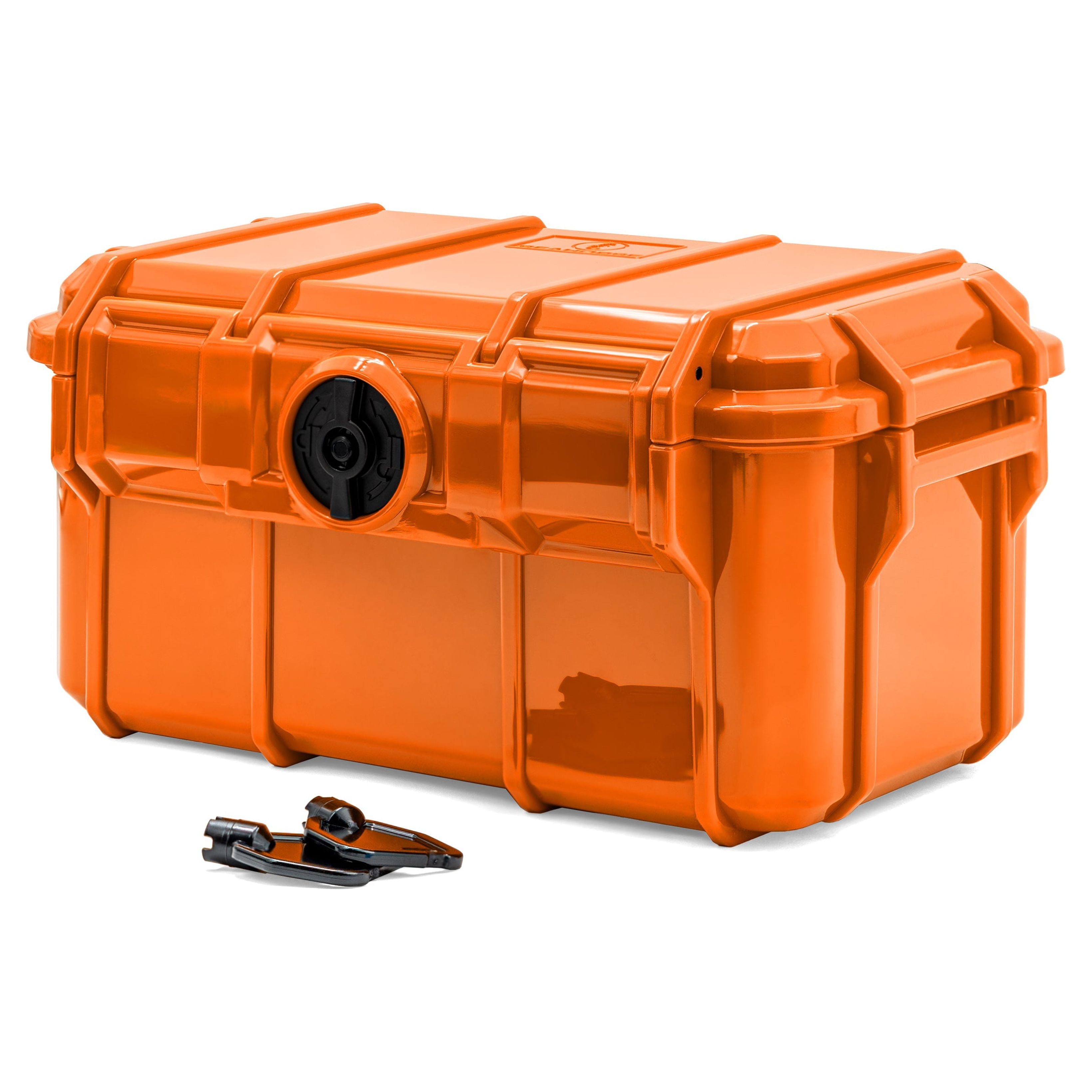 Seahorse 58 Portable Waterproof Dry Box Protective Case - Travel Safe / Mil Spec / IP67 Waterproof / USA Made - for Ammunition, Rifle Ammo, Pistols, Smell Proof Box (Orange)