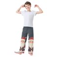 thumbnail image 2 of FORMRS Boys Pajama Pants with Pockets Size 6-8Y Kids Lounge Sleep Bottoms, Blue Christmas Santa, 2 of 8