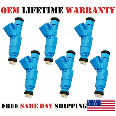 Jeep Fuel Cover x6 OEM Bosch Fuel Injectors for 2002-2003 Jeep Liberty 3.7L V6 /P# 0280155972/ Refurbished ()