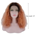thumbnail image 2 of Unique Bargains Lace Front Wigs for Women 14" Pink Medium Long Fluffy Curly Wavy with Wig Cap, 2 of 8