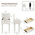 thumbnail image 3 of Muwuele Wood Small Vanity Desk with Flip Top Mirror,  Brightness Adjustable Lights, Makeup Vanity with Drawers, Dressing Table for Bedroom, White, 3 of 11