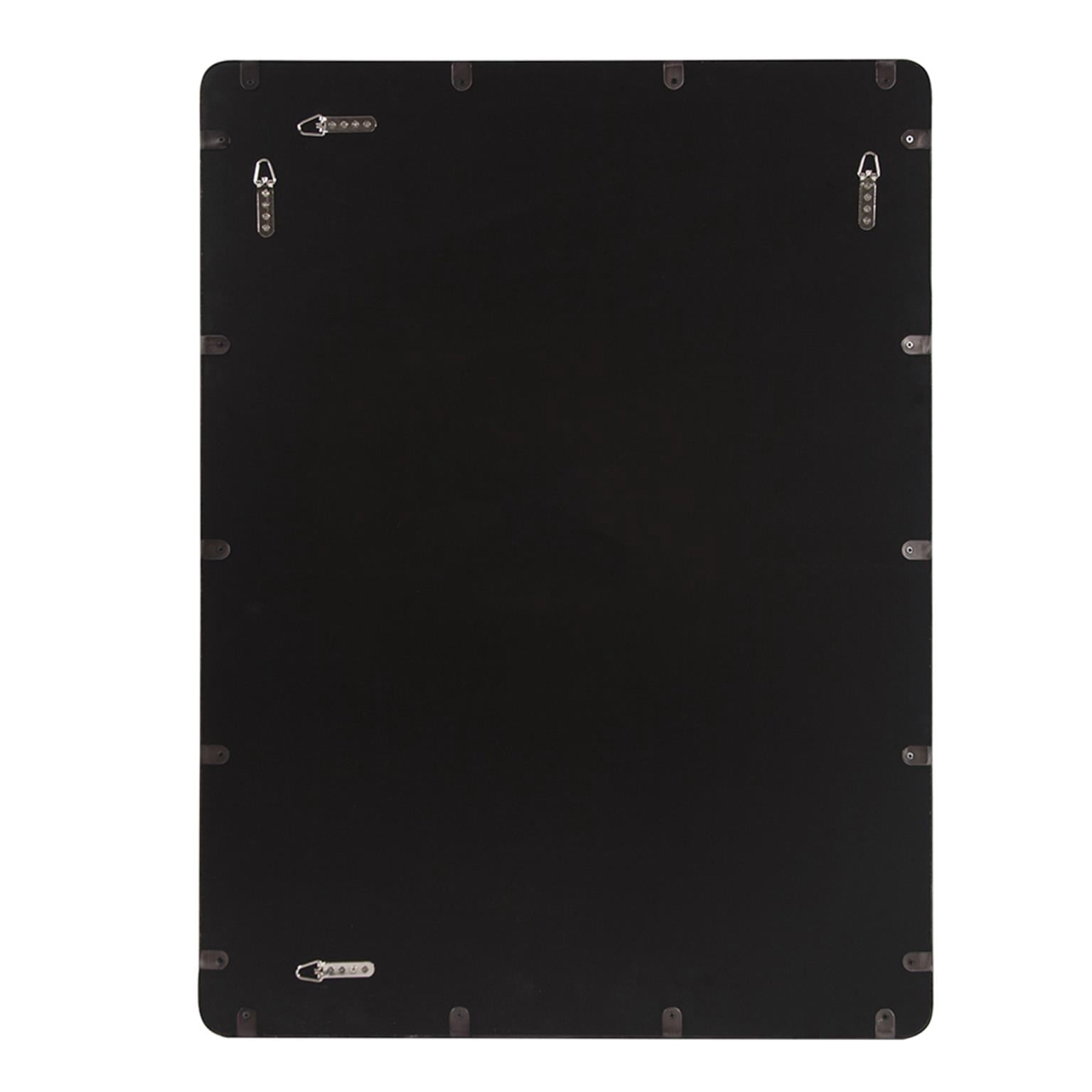 Tyler Dillon Rectangular Metal Framed Black Steele Wall Mirror