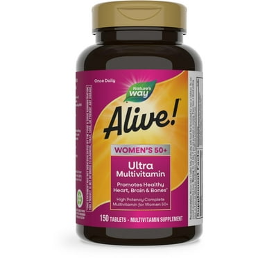 Nature’s Way Alive! Women’s 50  Ultra Potency Complete Multivitamin Tablets, Vitamins B12, C, 150ct