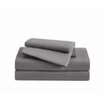 thumbnail image 4 of My World Anytime Solid 100% Microfiber Polyester Deep Pocket Dark Grey 3-Piece Twin XL, All Season, Adult and Teen Sizes, OEKO-TEX Certified, 4 of 5