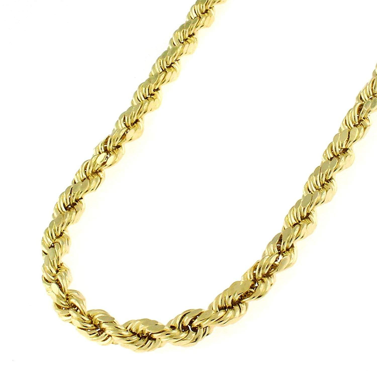 Next Level Jewelry - 14K Yellow Gold 4MM Solid Rope Diamond-Cut Braided