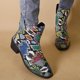 thumbnail image 3 of NECHOLOGY Botas Mujer Adulto Femenino Zapatos Botines mujer Zapatos de mujer grandes de otoño e invierno, zapatos informales de tacón bajo con estampado, botas para mujer (Blue, 8.5), 3 of 7