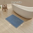 thumbnail image 6 of SIXHOME Bathroom Rugs Waffle Bath Rug Super Soft Absorbent Non Slip Bath Mat Beside Tub Rubber Backed Machine Washable Bathroom Rugs with Tassels Boho Bathroom Decor 18" x 30" Blue, 6 of 7