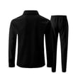 thumbnail image 5 of Ketyyh-chn99 Men's Tracksuit Sweatsuit 2 Piece Set Men's Solid Color Zip Front Cardigan Jacket Trousers Set Size for S,Black, 5 of 5