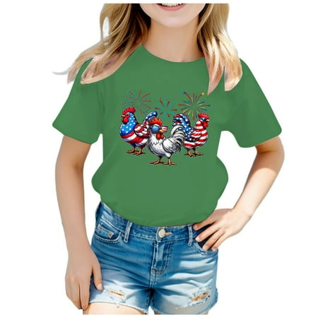 

Children Independence Day Theme Printing Fashion Part Print Short Sleeve Round Neck T Shirt Tops Girl Long Sleeve Tunic Big Girls Clothes Size 16 18 Month T Shirt Baby Girl Shirt Dress Graphic 5t