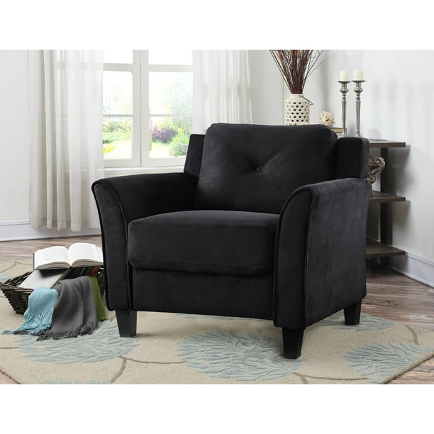Lifestyle Solutions Taryn Rolled Arm Chair, in Black Fabric