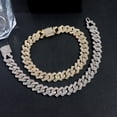 thumbnail image 2 of Fashion Bling Paved Rhinestone Prong Cuban Chain Bracelet for Women Men Hip Hop Iced Out Chunky Link Chain Bracelets New Jewelry GC, 2 of 6