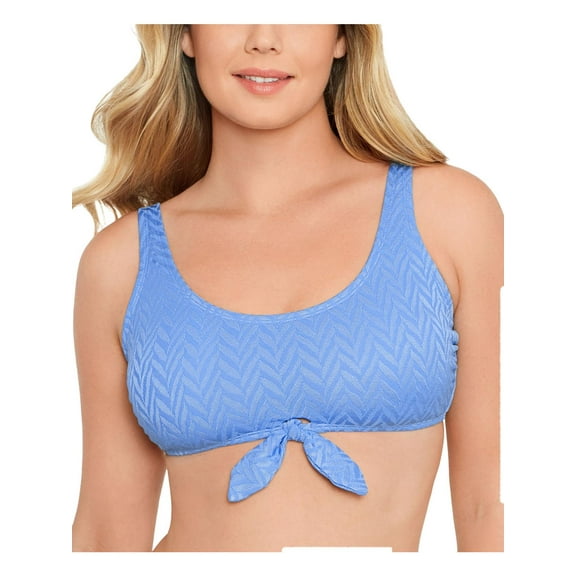 Salt   Cove Womens Chevron Tie-Front Bikini Swim top