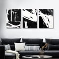thumbnail image 5 of 3 Panels Black and White Abstract Canvas Wall Art Prints Black White Ink Painting Modern Art Prints for Living Room Bedroom Décor 12"x16", 5 of 5