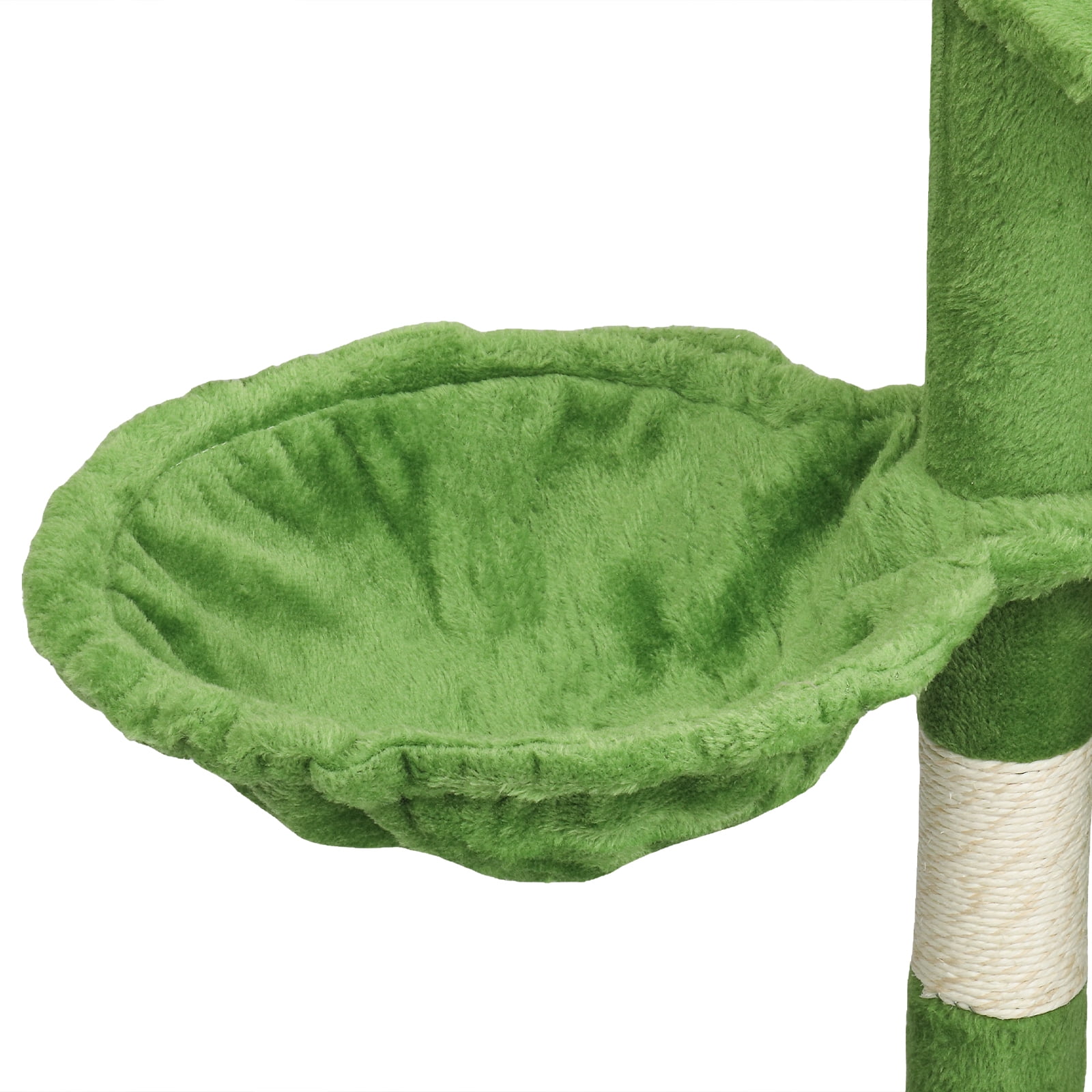 VINGLI Cat Tree, Cat Tower with Leaves, Cat Condo for Indoor Kittens, Cats Activity Center with Cozy Hammock, Sisal Scratching Posts, Green (48 inch)