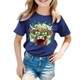 thumbnail image 3 of iTNHFP T-Shirts Filles Manches Courtes Été Col Rond T-Shirt Coupe Décontractée Basique 2123, 3 of 3