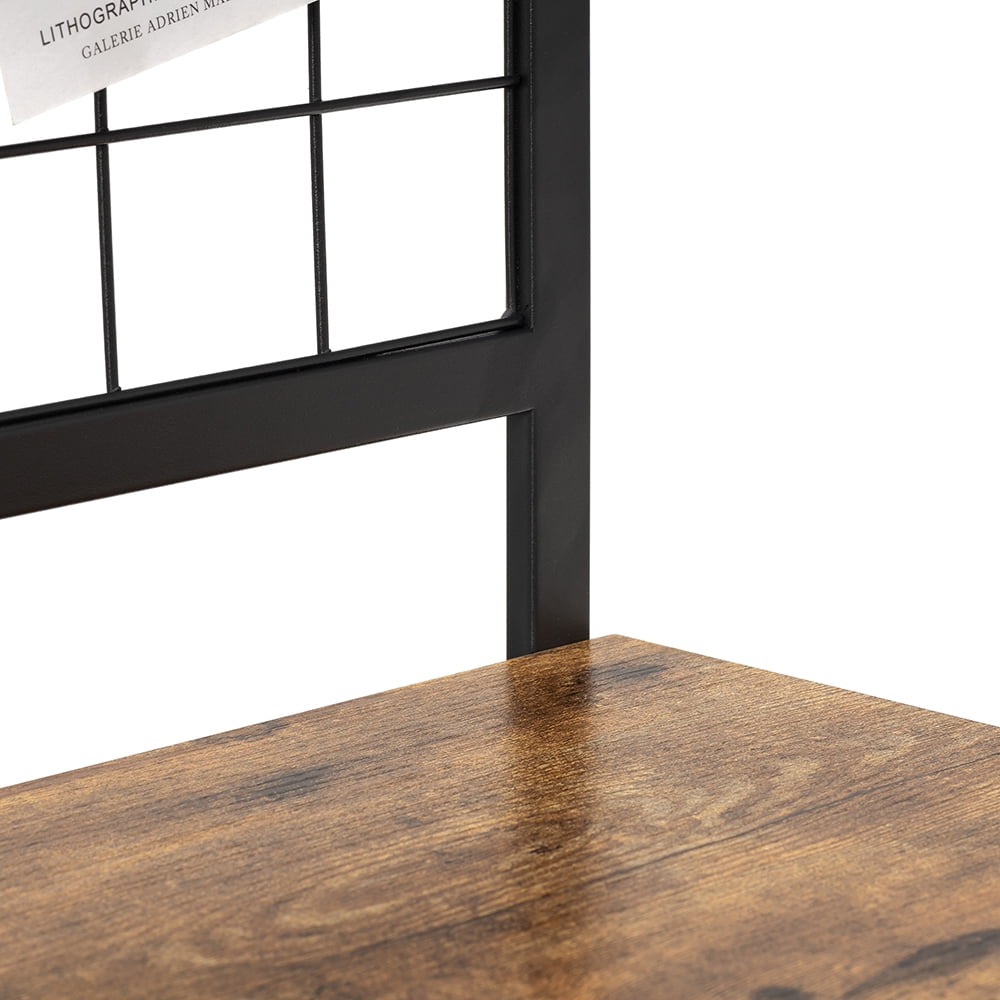 Private Jungle Computer Desk with Mesh 46.5 inch Study Writing Table for Home Office,Black Metal Frame,Rustic Brown Private Jungle Computer Desk with Mesh 46.5 inch Study Writing Table for Home Office,Black Metal Frame,Rustic Brown