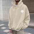 thumbnail image 5 of YIWULA Men's Zip-Up Hoodies Solid Hip-Hop Y2K Oversize Wash Old Craft Basic Hoodies Heavyweight Casual Fit Sweatshirt(L,Khaki), 5 of 8