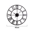 thumbnail image 2 of Reloj de pared con números romanos, silencioso, sin tictac, funciona con pilas, redondo, grande, de metal, para decoración del hogar, loft, decoración de sala de estar, granja Vhermosa Cuadros y Relojes de Pared, 2 of 6