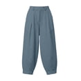 thumbnail image 4 of Linen Barrel Pants Women Cotton Palazzo High Waisted Balloon Pants Summer Casual Beach Boho Wide Leg Baggy Trousers, 2XL, 4 of 7