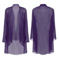 thumbnail image 3 of Oyolan Gilets Kimono pour Femmes en Mousseline Transparente, Cache-Maillots Décontractés Amples, Boléro Ouvert à l'Avant, Vêtement d'Extérieur Violet P, 3 of 5