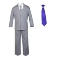 thumbnail image 2 of 6pc Baby Toddler Boy Teen Formal Party Medium Gray Suit w/ Satin Necktie Sm-20, 2 of 4