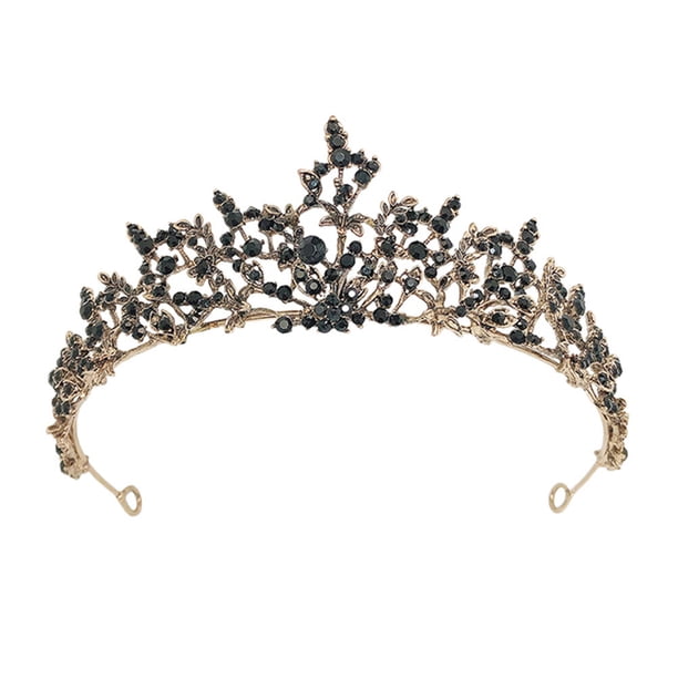 KAKOWELY 1 corona de novia estilo barroco vintage, tocado de boda de moda (negro)
