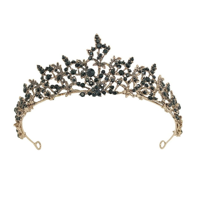 KAKOWELY 1 corona de novia estilo barroco vintage, tocado de boda de moda (negro)