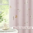 thumbnail image 3 of Lavender   nk Butterfly Blackout   ins 2 Panels 54" Length for Baby Girls Nursery Bedroom Metallic Floral Print Room Darkening Drapes Grommet Window Treatment for Living Room, 3 of 7