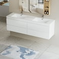 thumbnail image 6 of 72“ Double Sink Vanity Cabinet, Floating Bathroom Vanity with Sink with 2 Resin Top Basin and 4 Soft Close Drawers, Whtie, 6 of 12