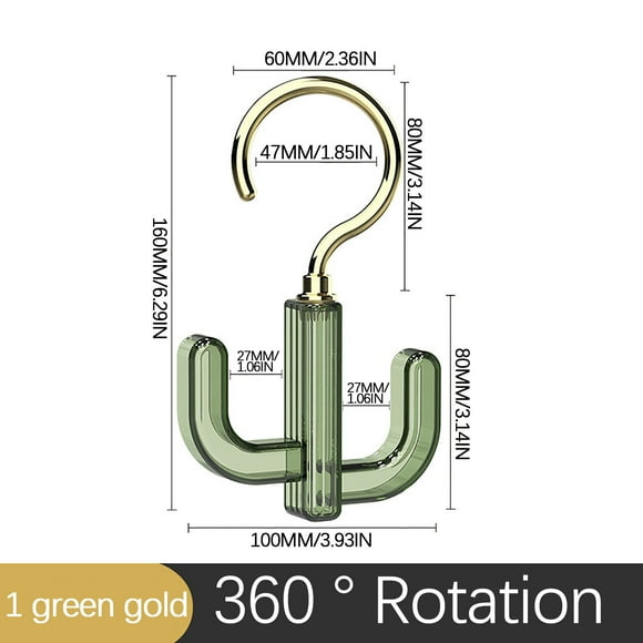 Rotatable Cactus-Shaped Hook for Hanging Ties Belts Scarves Bags 10 cm x 16 cm Plastic Wardrobe Hanger