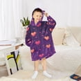 thumbnail image 6 of FORMRS Wearable Blanket Hoodie with Sleeves for Kids Cozy Flannel Sweatshirt, Love in The Clouds, 6 of 7